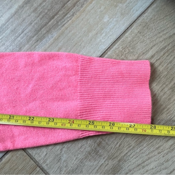 Pink 100% Cashmere Sweater Large Soft Pullover Easter New Tags Spring Luxe Neon - Picture 8 of 11